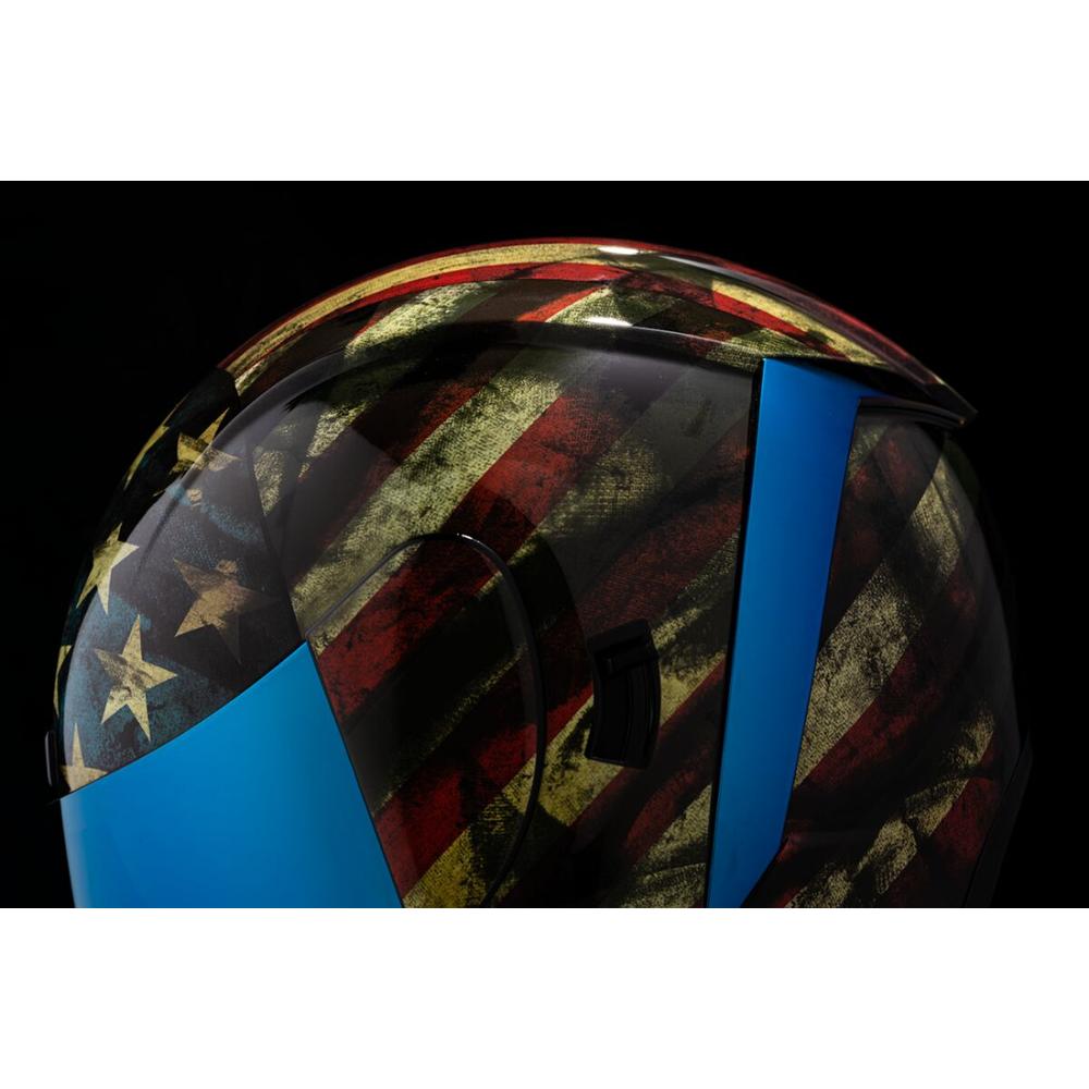 Icon Airform Old Glory Full Face Helmet Blue / Red / White FREE 1 YEAR Returns, FREE UK Delivery | ThrottleChimp