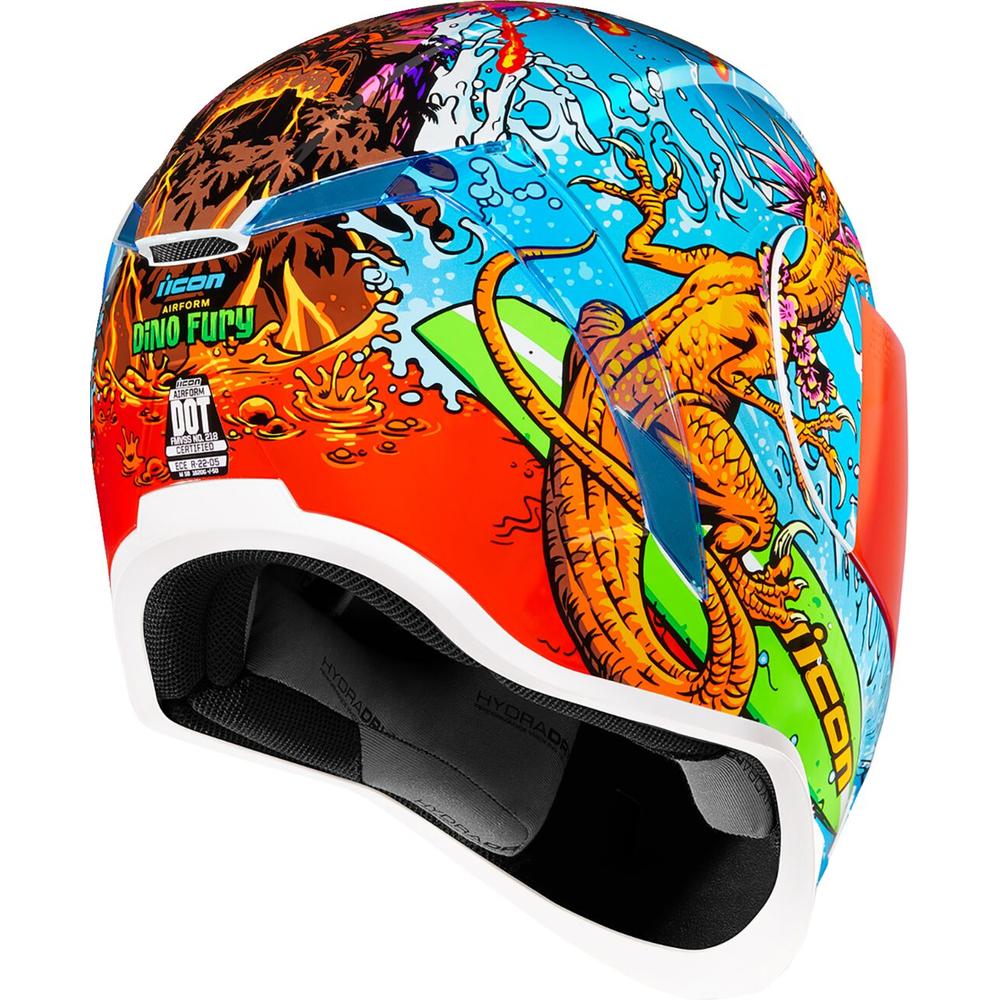 Icon Airform Dino Fury Full Face Helmet Blue FREE 1 YEAR Returns, FREE UK Delivery | ThrottleChimp