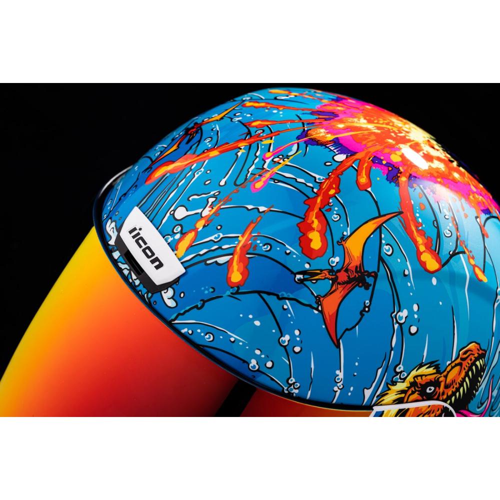 Icon Airform Dino Fury Full Face Helmet Blue FREE 1 YEAR Returns, FREE UK Delivery | ThrottleChimp