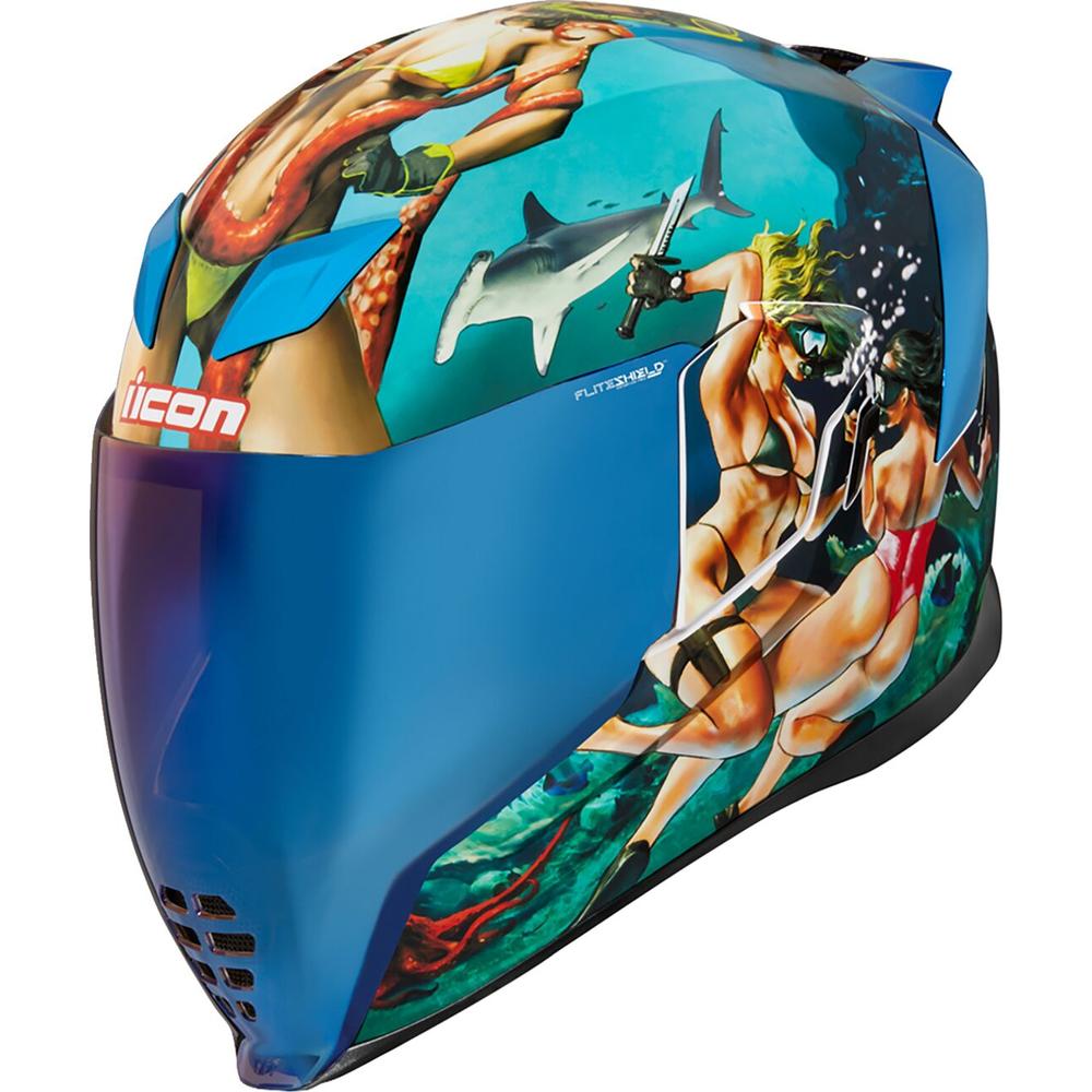 Icon Airflite Pleasuredome4 Full Face Helmet Blue