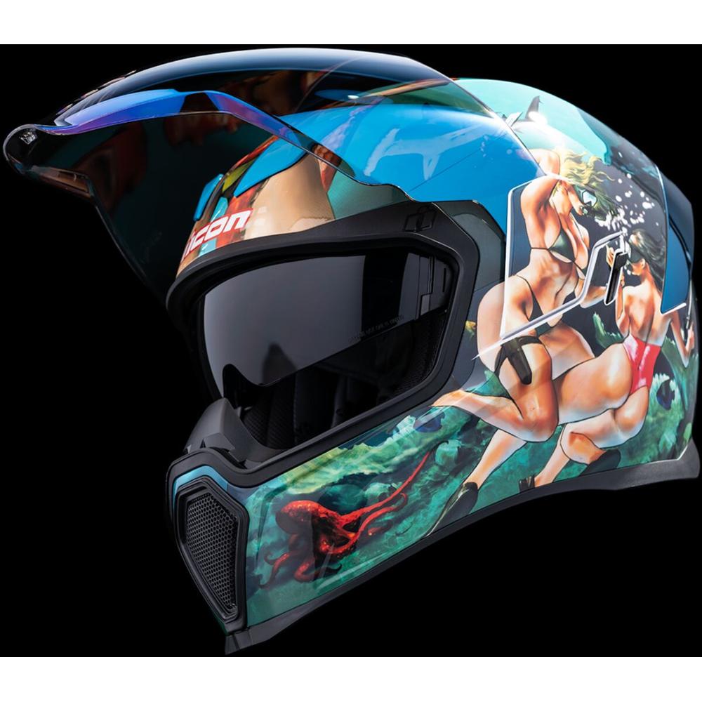 Icon Airflite Pleasuredome4 Full Face Helmet Blue