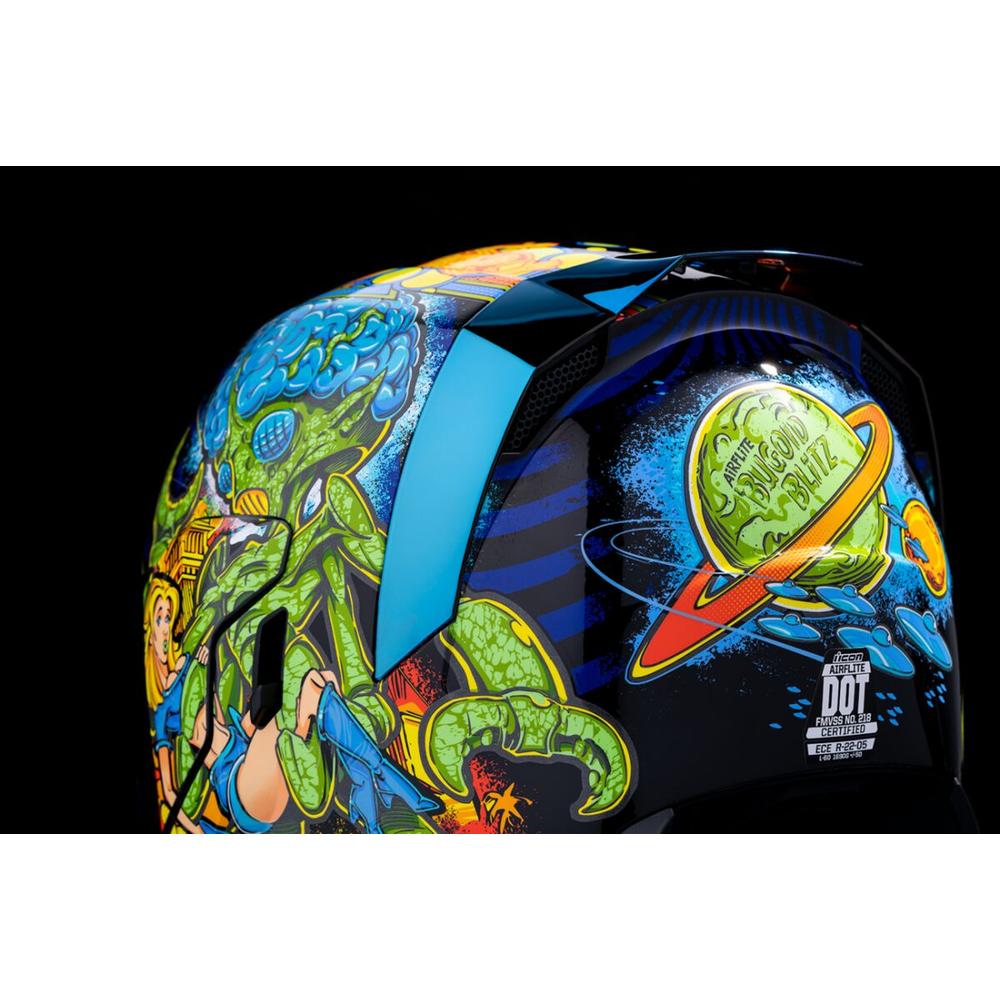 Icon Airflite Bugoid Blitz Full Face Helmet Blue