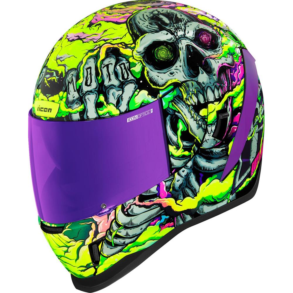 Icon Airform Hippy Dippy Full Face Helmet Purple FREE 1 YEAR Returns, FREE UK Delivery | ThrottleChimp