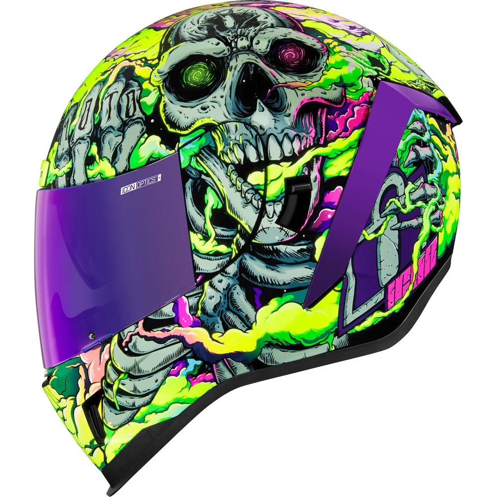 Icon Airform Hippy Dippy Full Face Helmet Purple FREE 1 YEAR Returns, FREE UK Delivery | ThrottleChimp