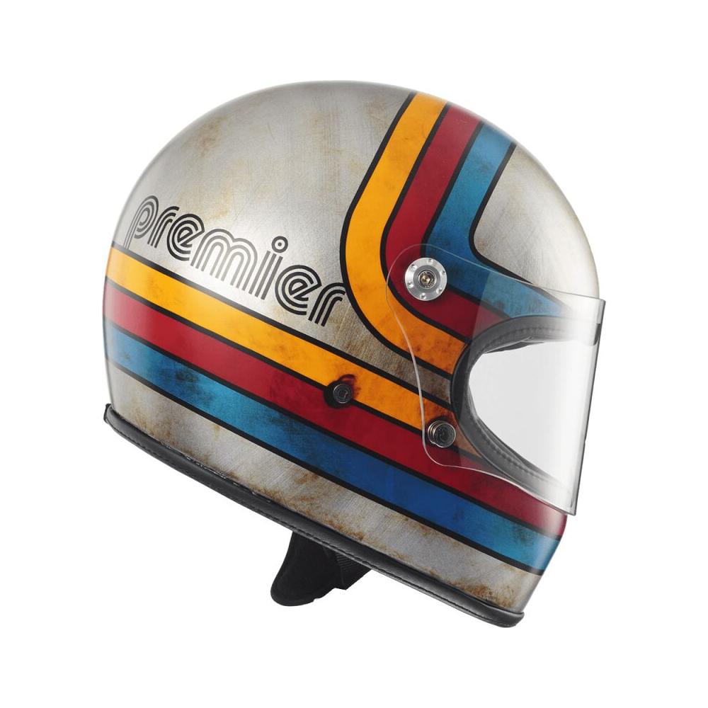 Premier Trophy Platinum Edition Full Face Helmet Gloss Grey / Blue / Red / Yellow