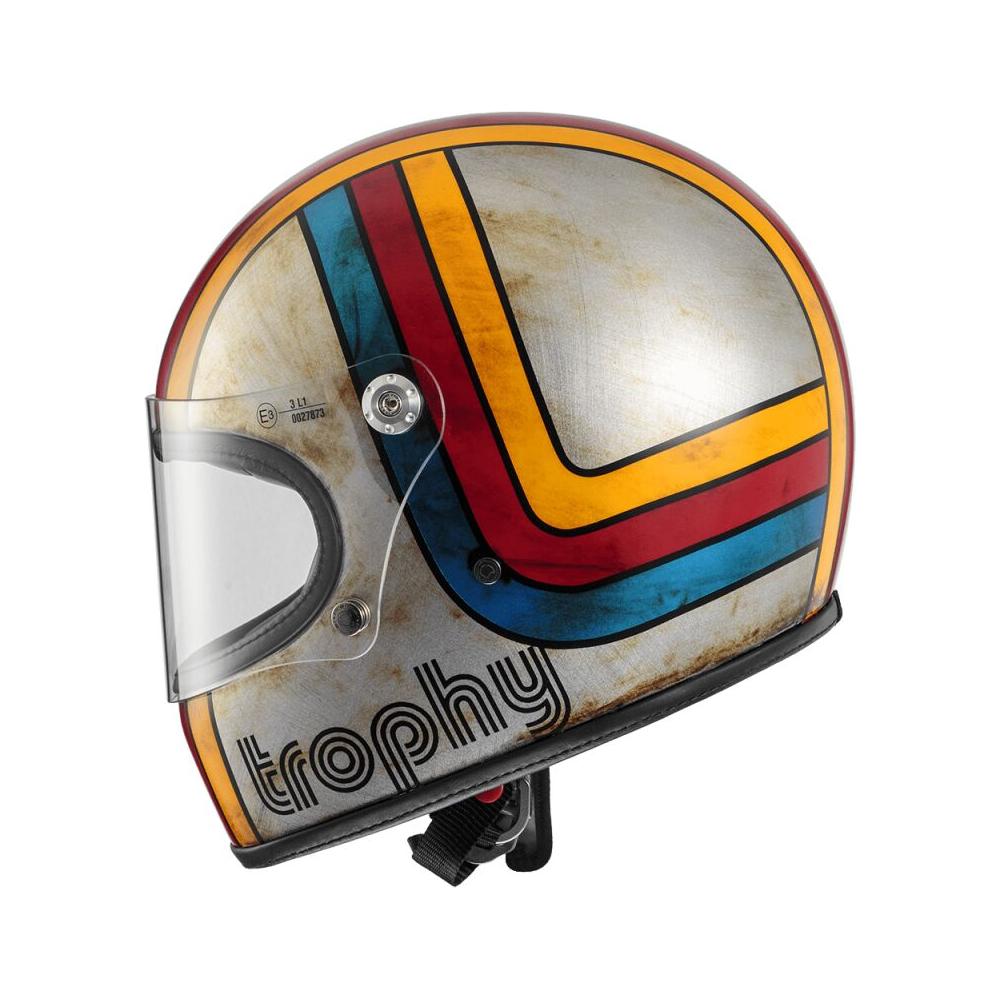 Premier Trophy Platinum Edition Full Face Helmet Gloss Grey / Blue / Red / Yellow FREE 1 YEAR Returns, FREE UK Delivery | ThrottleChimp