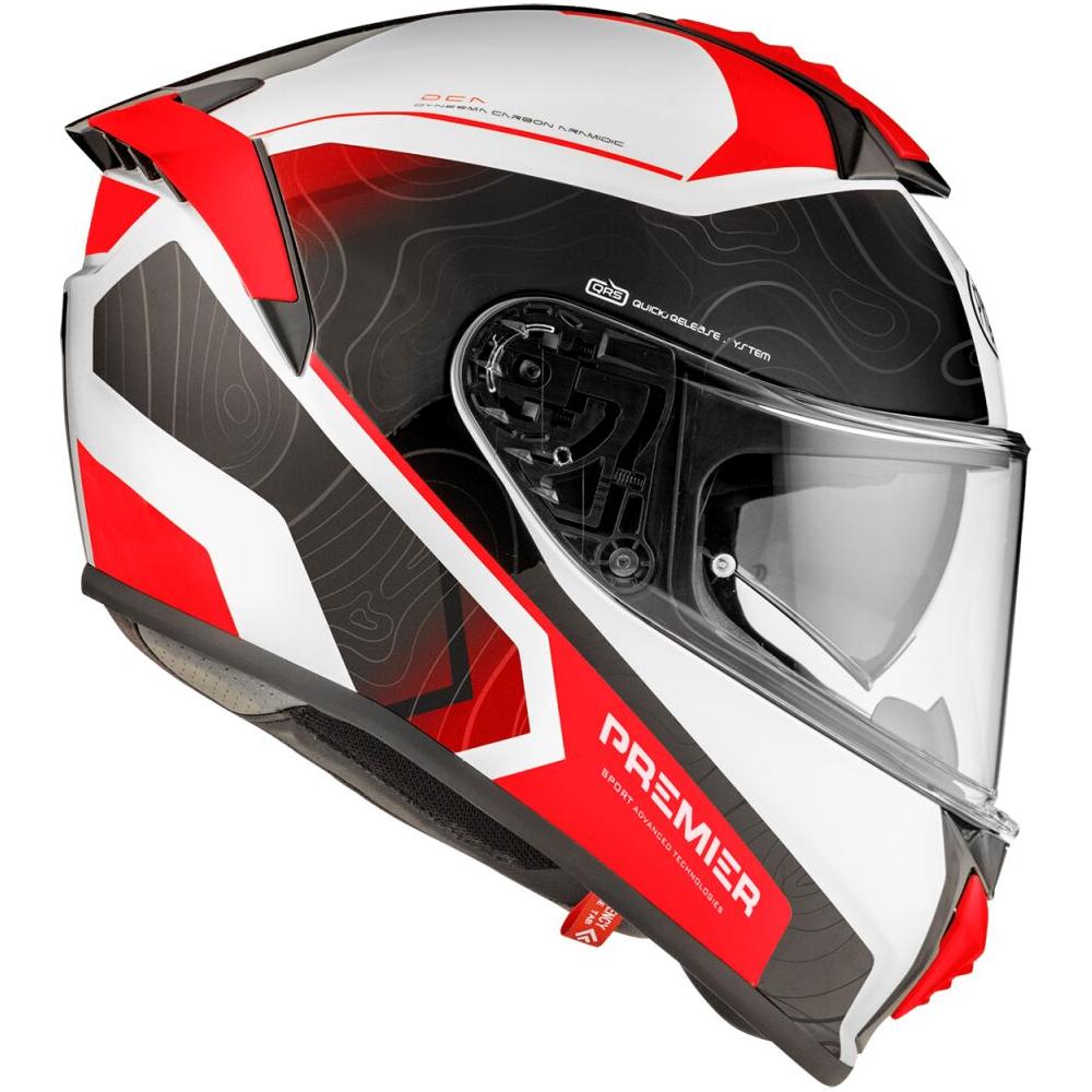 Premier Evoluzione DK 2BM Full Face Helmet Gloss Black / Red / White