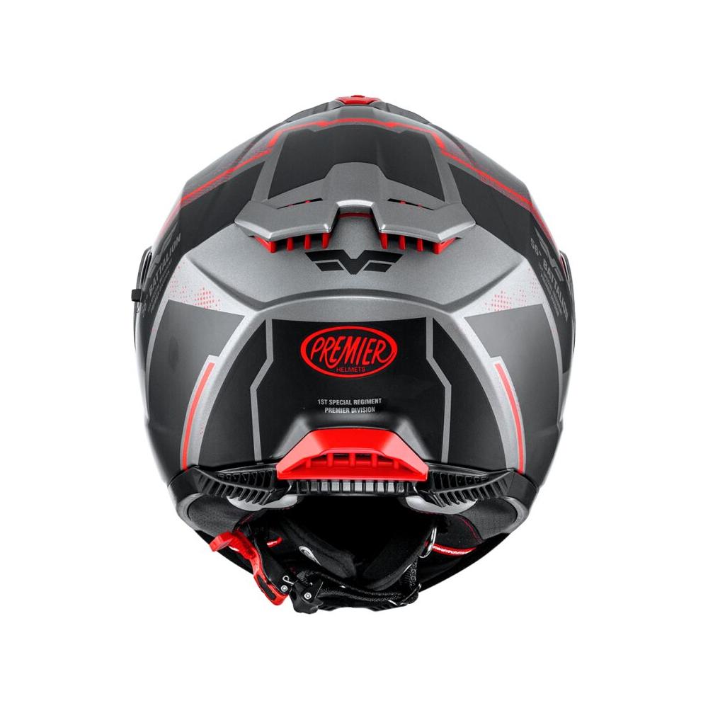 Premier Typhoon BA 17BM Full Face Helmet Matt Grey / Black / Red