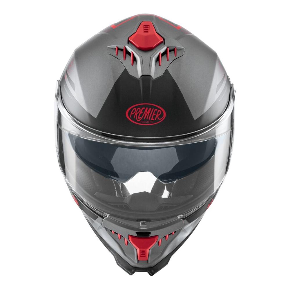 Premier Typhoon BA 17BM Full Face Helmet Matt Grey / Black / Red