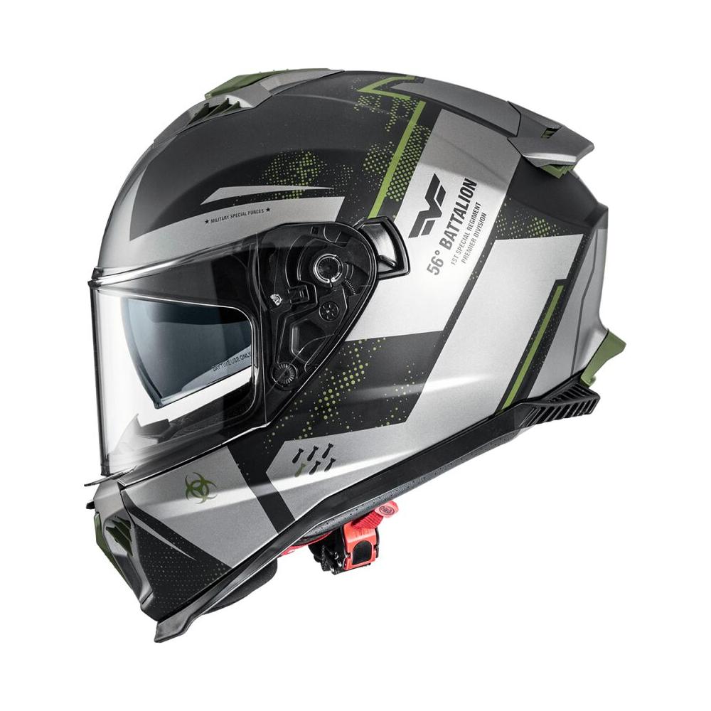 Premier Typhoon BA Mily Full Face Helmet Matt Grey / Black / Dark Green