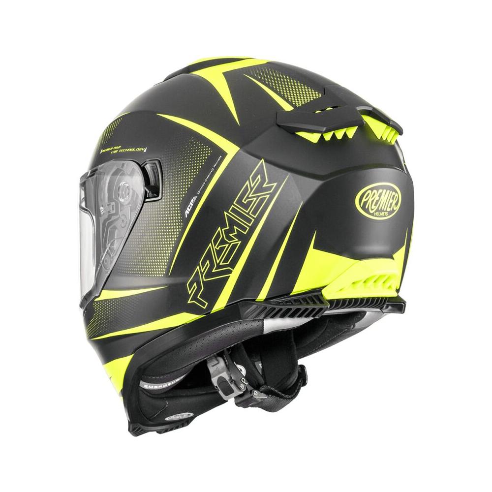 Premier Typhoon FR Y9 Full Face Helmet Matt Black / Yellow