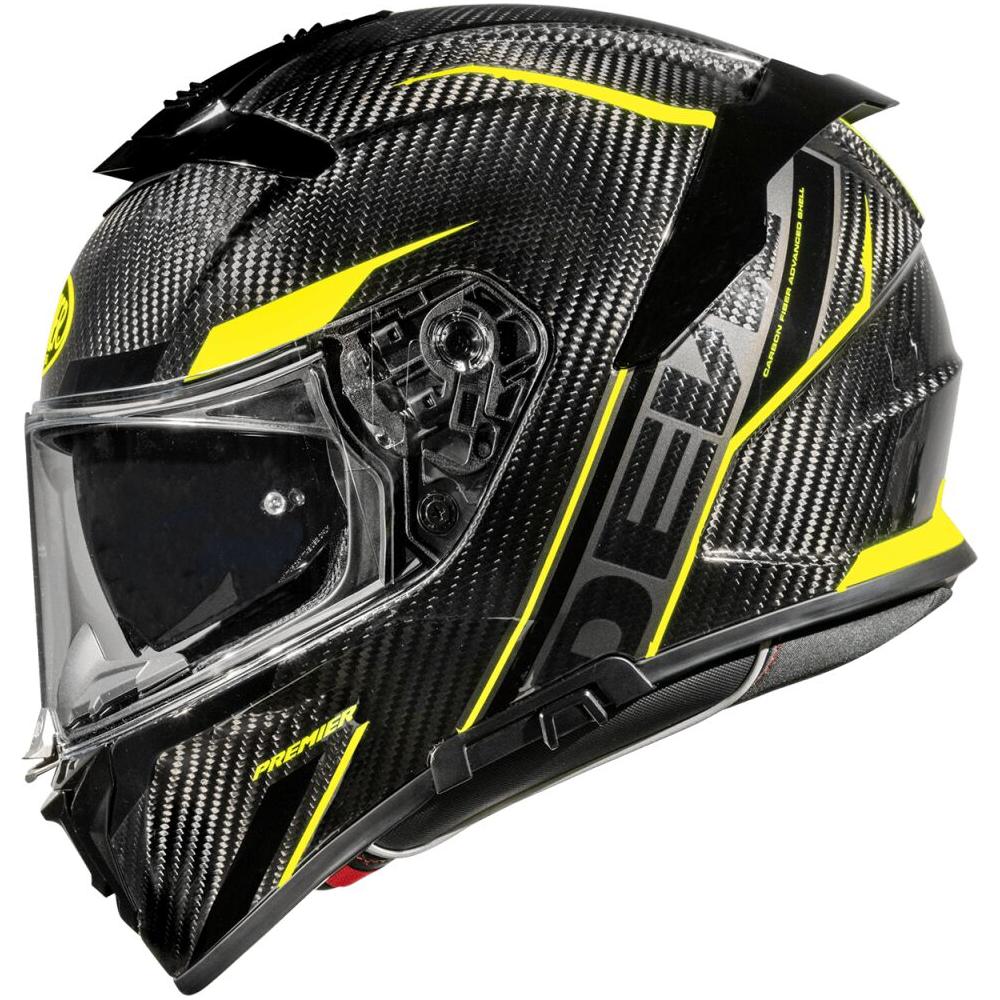 Premier Devil Carbon ST Y Full Face Helmet Black / Yellow FREE 1 YEAR Returns, FREE UK Delivery | ThrottleChimp