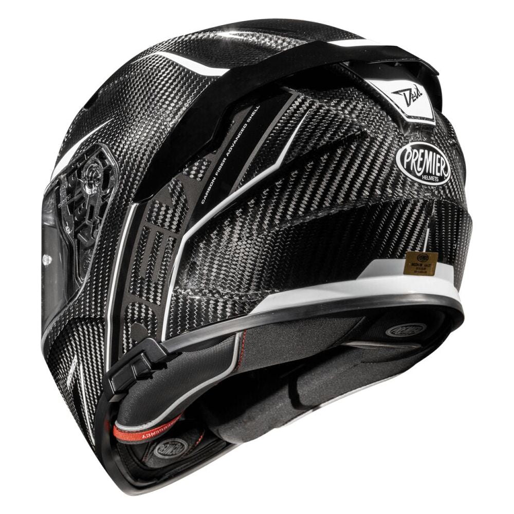 Premier Devil Carbon ST 8 Full Face Helmet Black / White FREE 1 YEAR Returns, FREE UK Delivery | ThrottleChimp