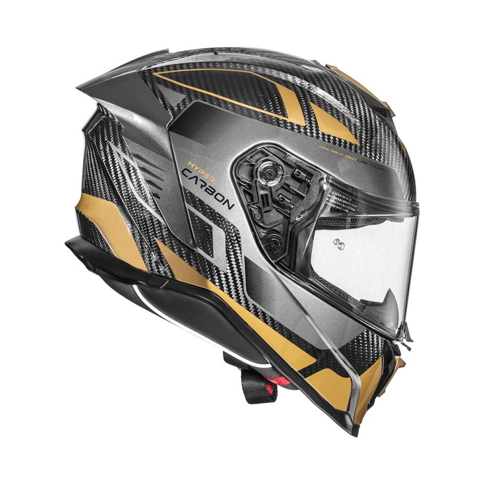 Premier Hyper Carbon TK 19 Full Face Helmet Grey / Gold FREE 1 YEAR Returns, FREE UK Delivery | ThrottleChimp