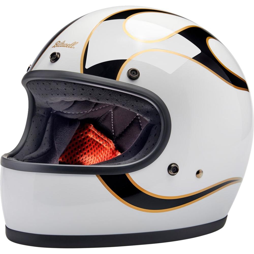 Biltwell Gringo Full Face Helmet White / Black / Flames