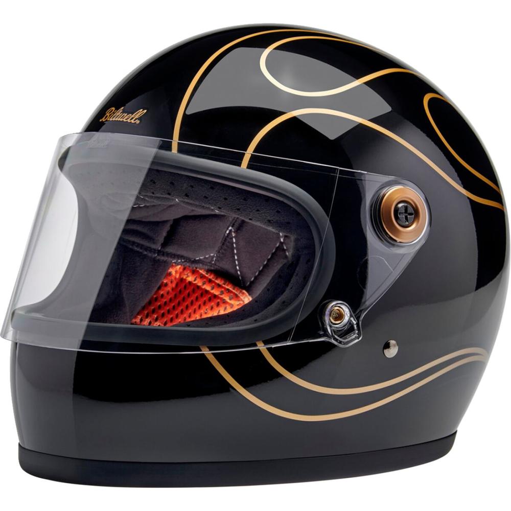 Biltwell Gringo S Full Face Helmet Gloss Black / Flames