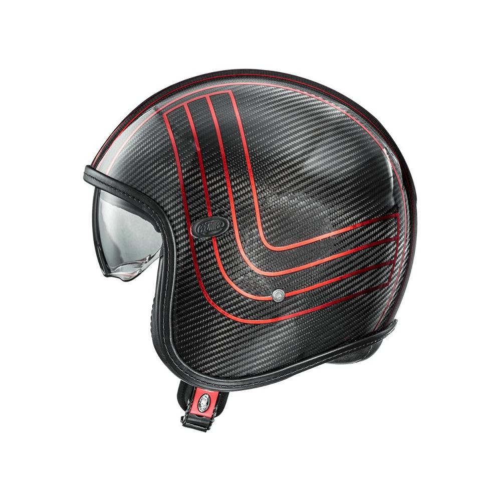 Premier Vintage Platinum Edition Carbon Open Face Helmet Black / Red