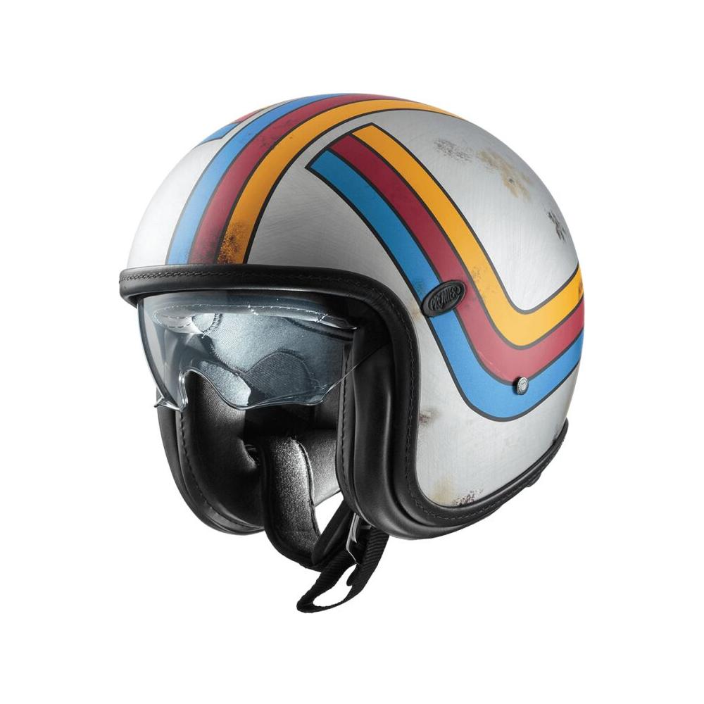 Premier Vintage Platinum Edition Open Face Helmet Blue / Red / Silver / Yellow