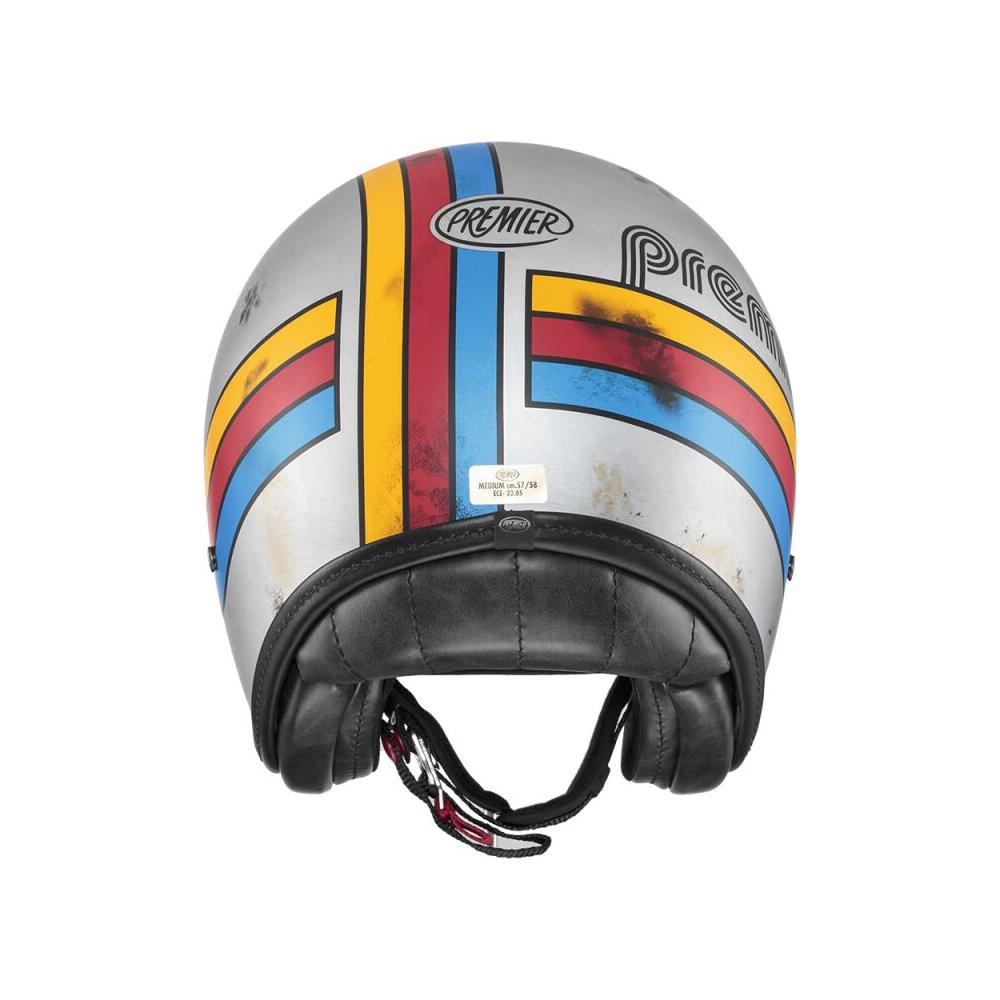 Premier Vintage Platinum Edition Open Face Helmet Blue / Red / Silver / Yellow FREE 1 YEAR Returns, FREE UK Delivery | ThrottleChimp