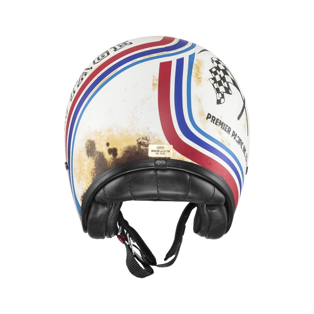 Premier Vintage BTR 12 Open Face Helmet White / Blue / Red