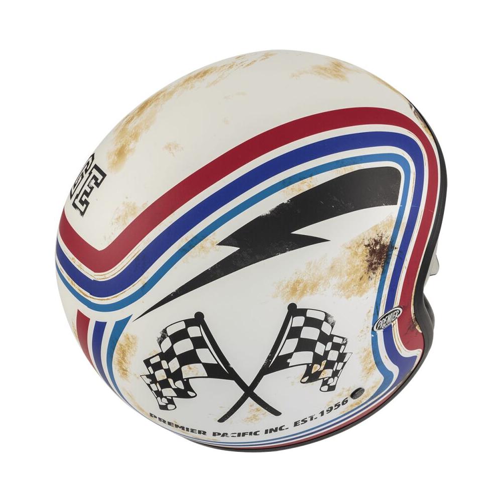 Premier Vintage BTR 12 Open Face Helmet White / Blue / Red