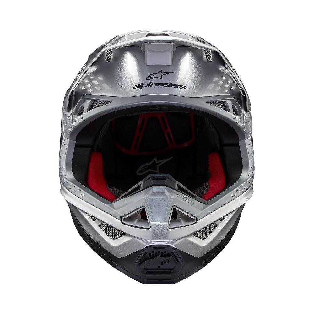 Alpinestars Supertech M10 Flood MX Helmet Gloss Orange / Silver