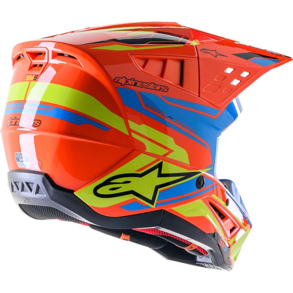 Alpinestars Supertech M5 Action 2 MX Helmet Orange / Cyan / Yellow