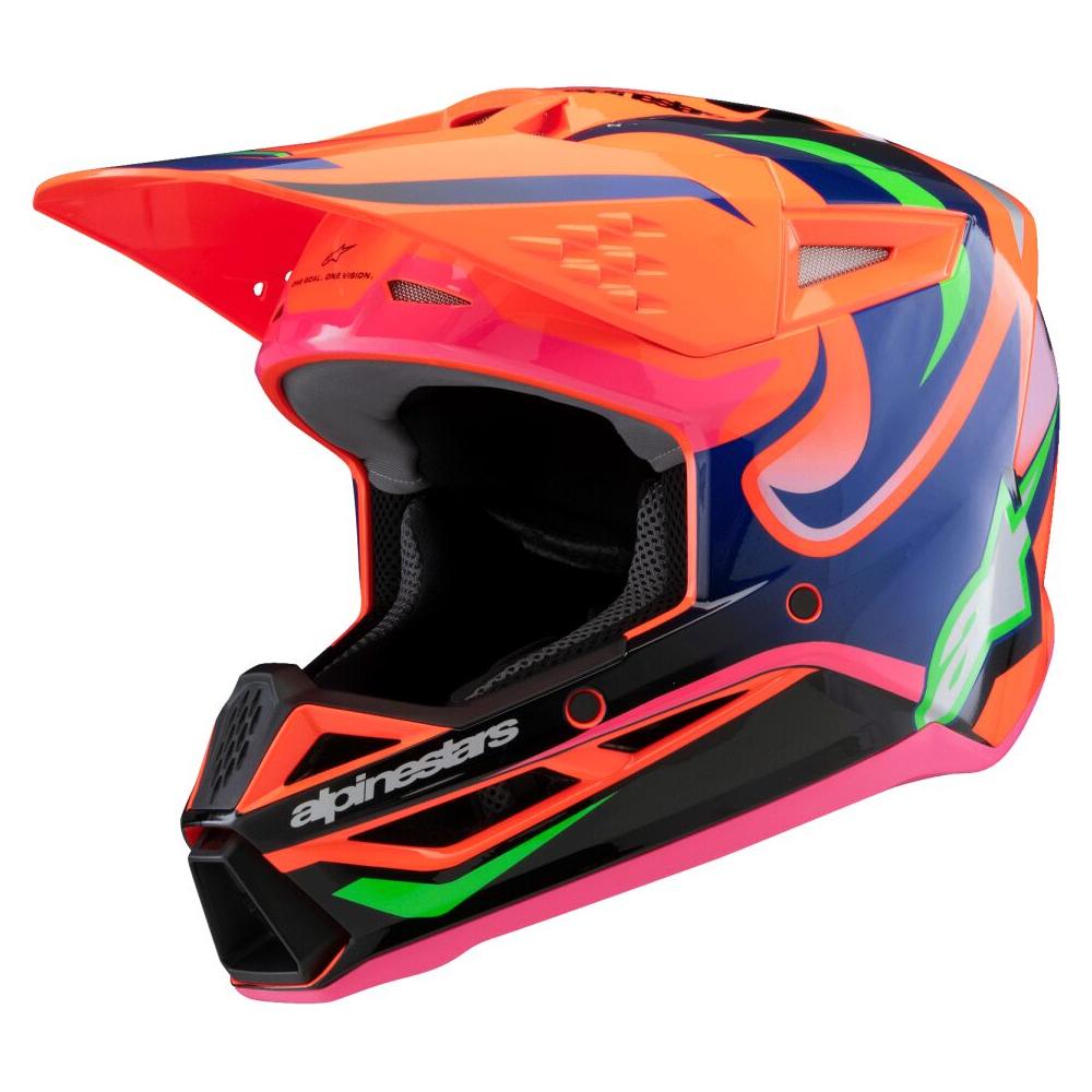 Alpinestars S-M3 Deegan Youth MX Helmet Orange / Purple / Pink