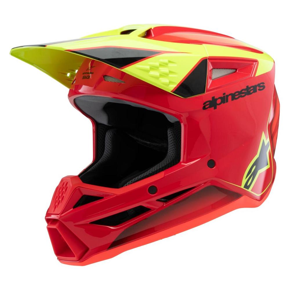 Alpinestars S-M3 Fray Youth MX Helmet Red / Yellow / Black