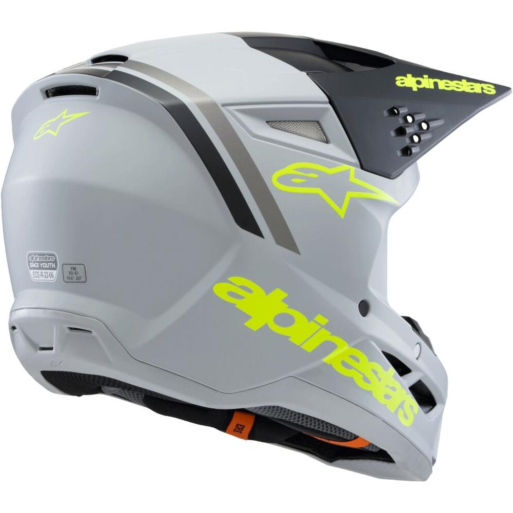 Alpinestars S-M3 Radium Youth MX Helmet Grey / Black / Yellow