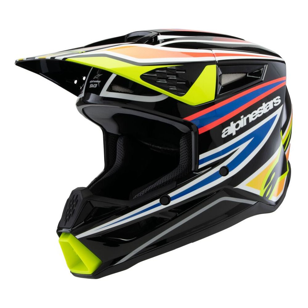 Alpinestars S-M3 Wurx Youth MX Helmet Black / Yellow / Blue