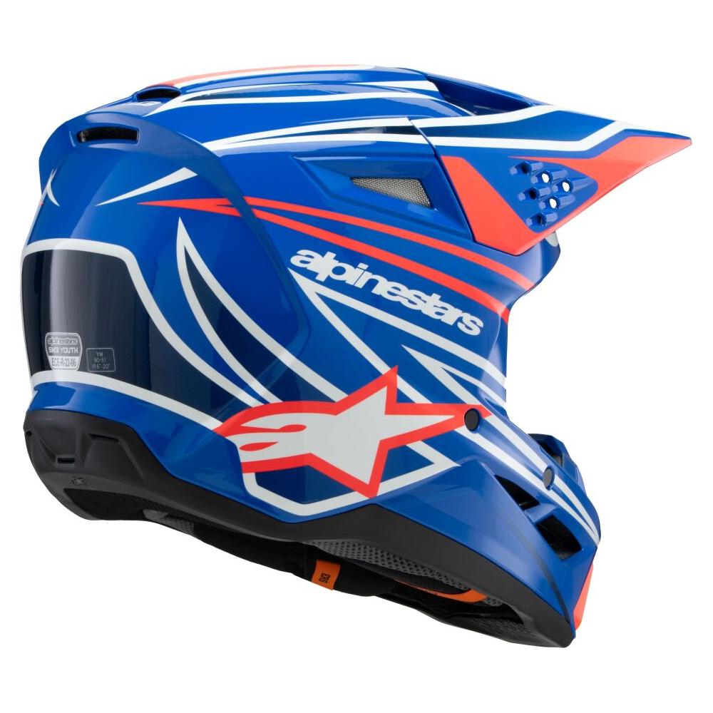 Alpinestars S-M3 Wurx Youth MX Helmet Blue / Red / White