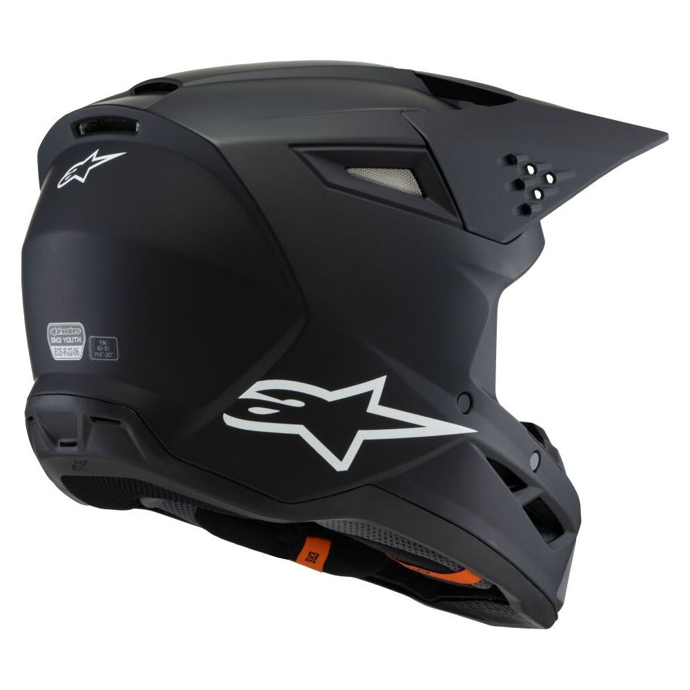 Alpinestars S-M3 Solid Youth MX Helmet Black