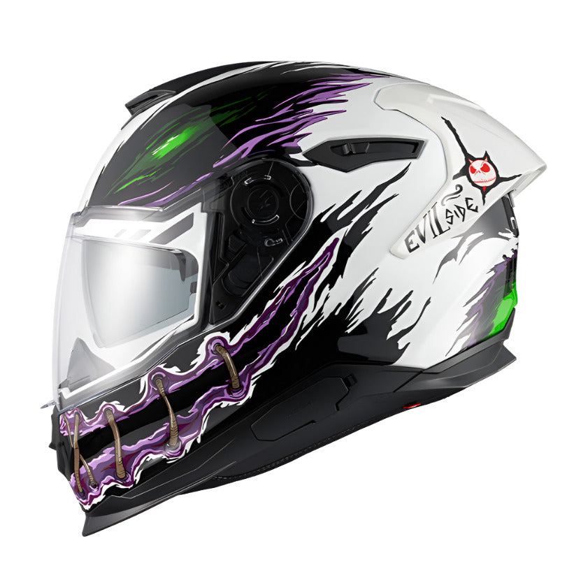 Nexx Y.100R Night Rider Full Face Helmet White - ThrottleChimp