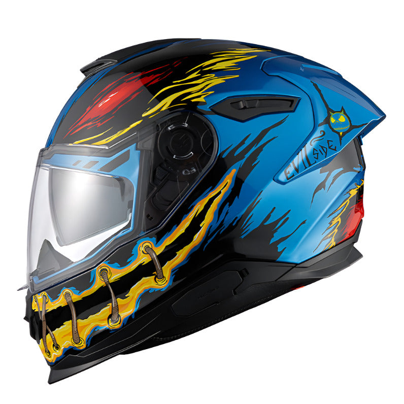 Nexx Y.100R Night Rider Full Face Helmet Sky Blue - ThrottleChimp