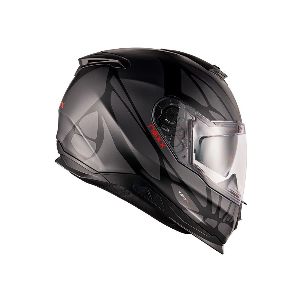 Nexx Y.100 B-Side Full Face Helmet Matt Black / Grey (Image 2) - ThrottleChimp