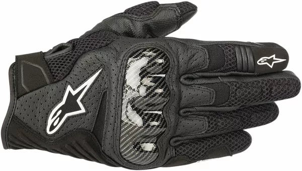 Alpinestars SMX-1 Air Carbon V2 Gloves Black FREE 1 Year Return, FREE UK Shipping | ThrottleChimp