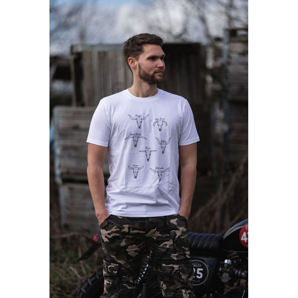 MotoBull Bull Types T-Shirt White (Image 2) - ThrottleChimp