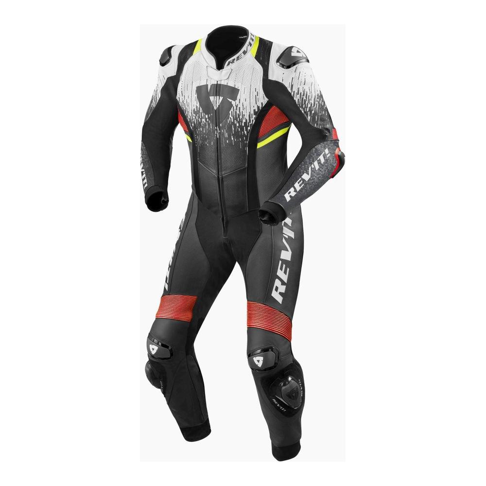 Rev'it! Quantum 2 One Piece Leather Suit White / Neon Red