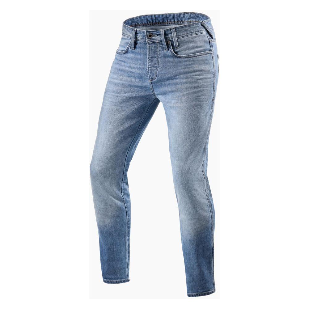 Rev'it! Piston 2 Skinny Fit Denim Jeans Light Blue Used