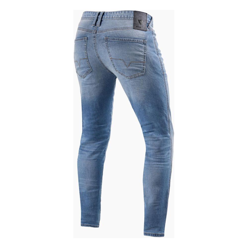 Rev'it! Piston 2 Skinny Fit Denim Jeans Light Blue Used