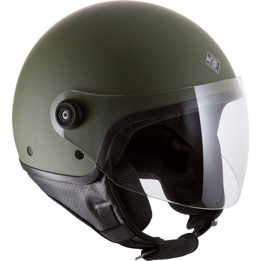 Tucano Urbano EL'Jettin Demi-Jet Open Face Helmet Matt Airborne Green - ThrottleChimp