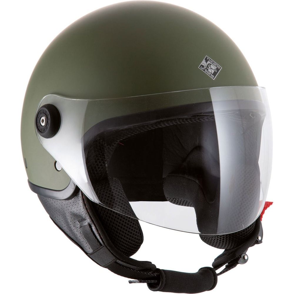 Tucano Urbano EL'Jettin Demi-Jet Open Face Helmet Matt Airborne Green (Image 2) - ThrottleChimp