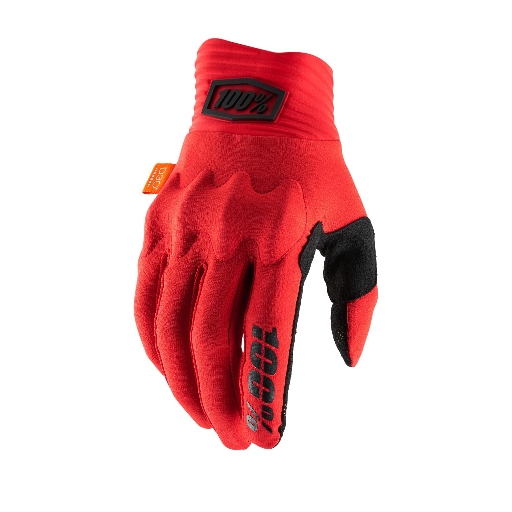 100% Cognito D30 Gloves Red / Black FREE 1 YEAR Returns, FREE UK Delivery | ThrottleChimp