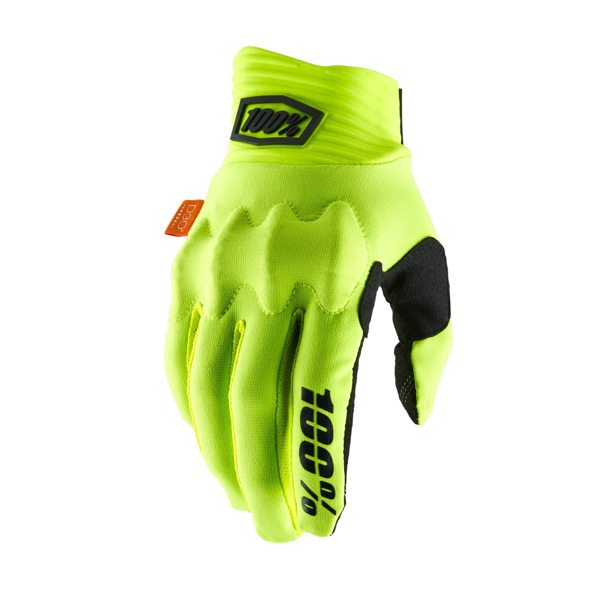 100% Cognito D30 Gloves Fluo Yellow / Black FREE 1 YEAR Returns, FREE UK Delivery | ThrottleChimp