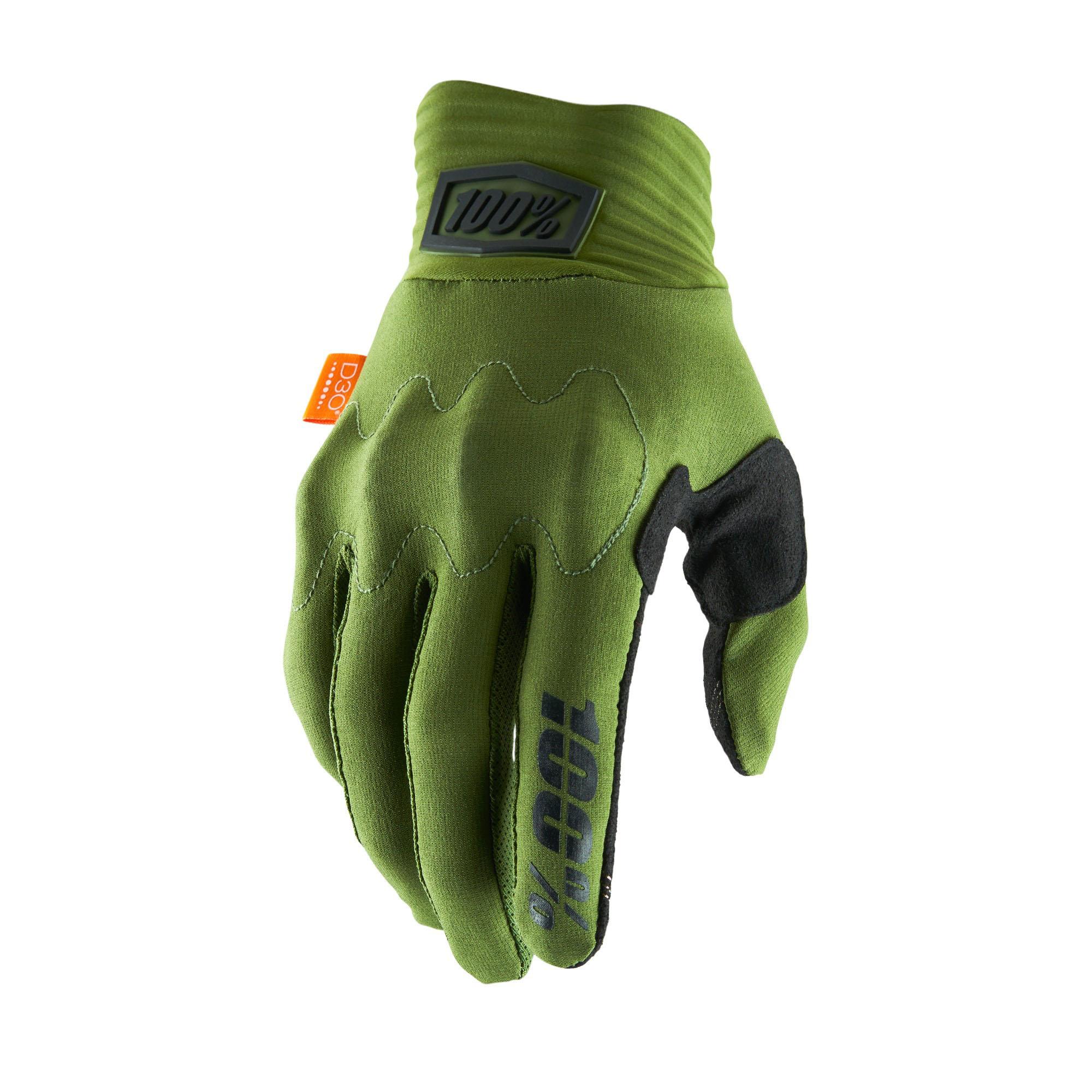 100% Cognito D30 Gloves Army Green / Black FREE 1 YEAR Returns, FREE UK Delivery | ThrottleChimp