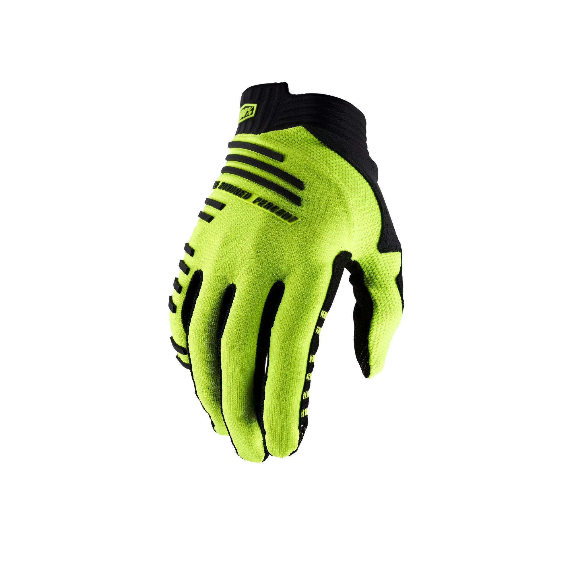 100% R-Core Gloves Fluo Yellow FREE 1 YEAR Returns, FREE UK Delivery | ThrottleChimp