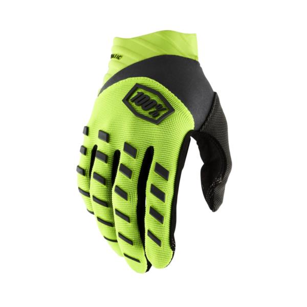 100% Airmatic Gloves Fluo Yellow / Black FREE 1 YEAR Returns, FREE UK Delivery | ThrottleChimp