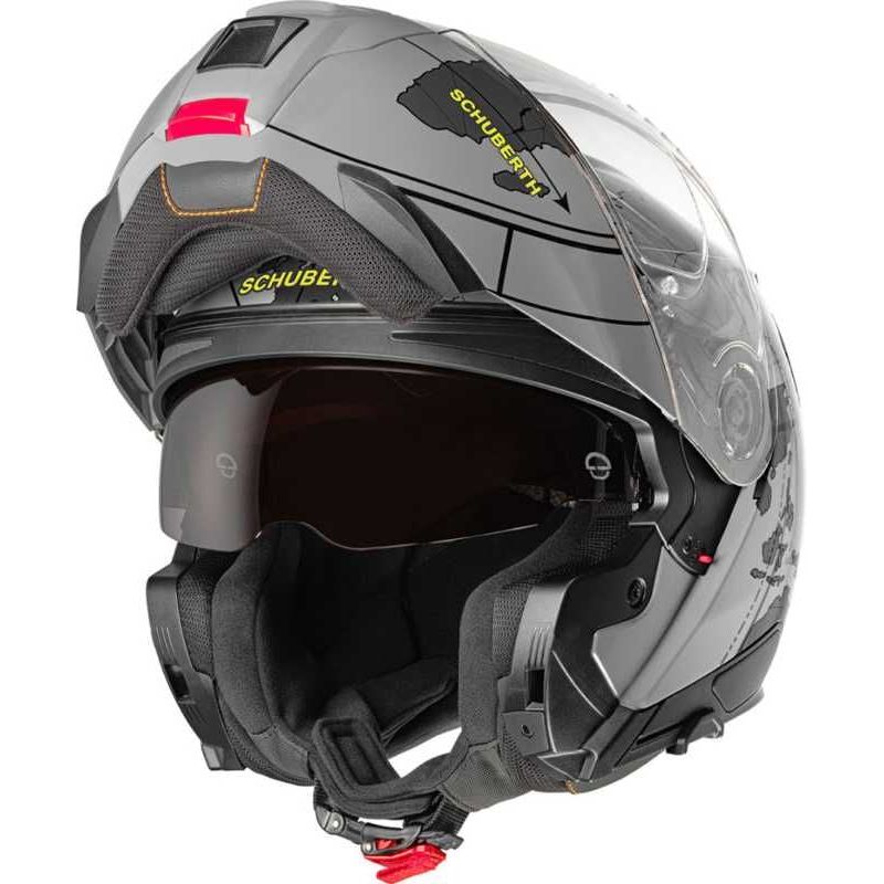 Schuberth C5 Flip-Up Helmet Globe Grey FREE 1 YEAR Returns, FREE UK Delivery | ThrottleChimp