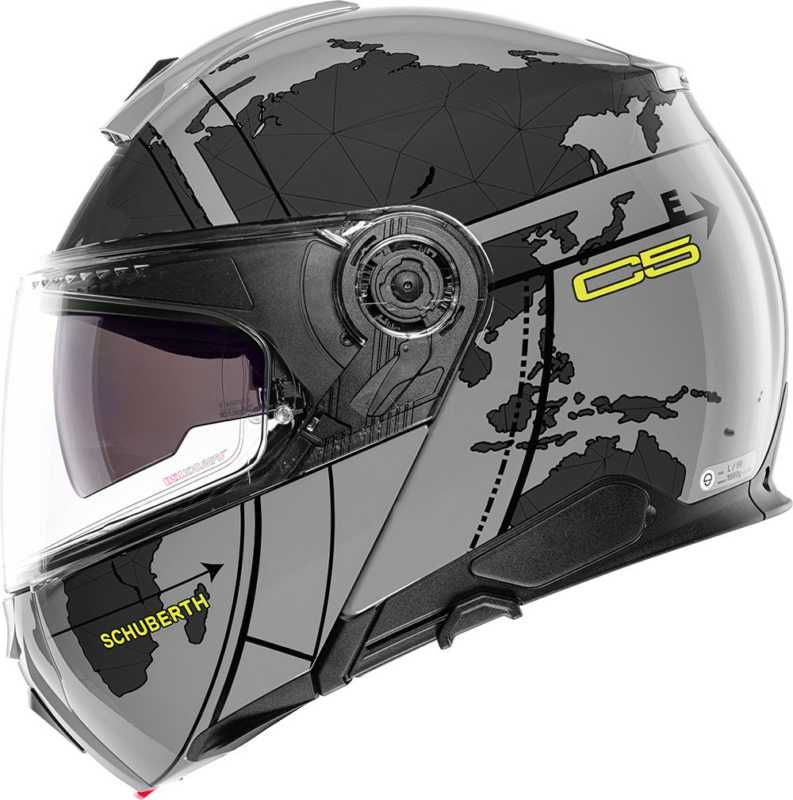 Schuberth C5 Flip-Up Helmet Globe Grey FREE 1 YEAR Returns, FREE UK Delivery | ThrottleChimp